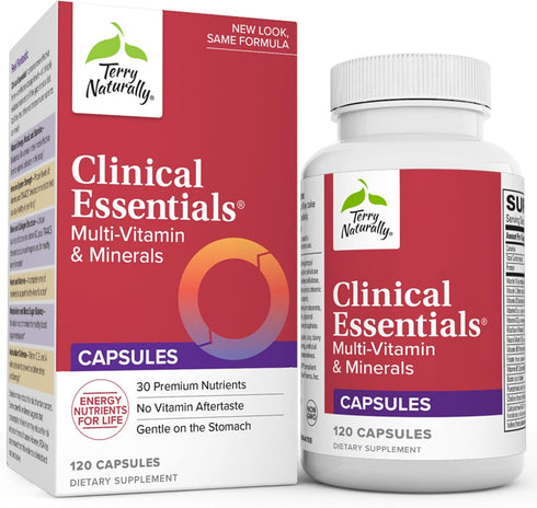Terry Naturally Clinical Essentials - 120 Capsules - Multi-Vitamin & Minerals, Gentle on The Stomach, Non-GMO