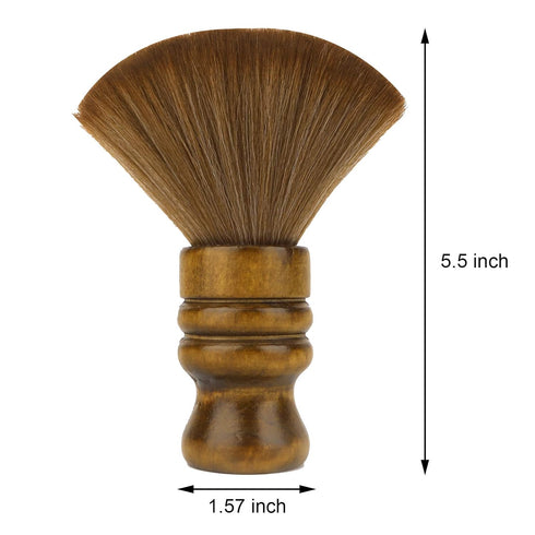 Large Barber Brush Neck Duster, Soft Professional Hair Sweep Brush with Natural Fiber Wooden Handle