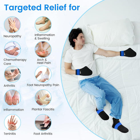 SuzziPad Cold Therapy Socks & Hand Ice Pack, Cold Gloves for Chemotherapy Neuropathy, Chemo Care Package for Women and