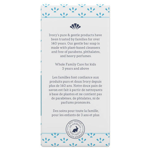 Ivory Gentle Bath Bar Soap, 4 oz (4 Count), 99.44% Pure Formula, Family-Friendly, Plant-Based Cleansers