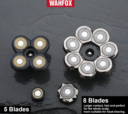 WAHFOX 8 Blades Head Shaver Replacement Blades for Electric Shaver, 8D Head Blade