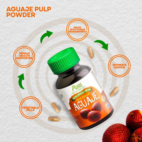 Amazon Andes Aguaje Capsules - Female Health Supporter and Hormone Balancer - 100 Vegan Pills (400mg), Non GMO, Gluten