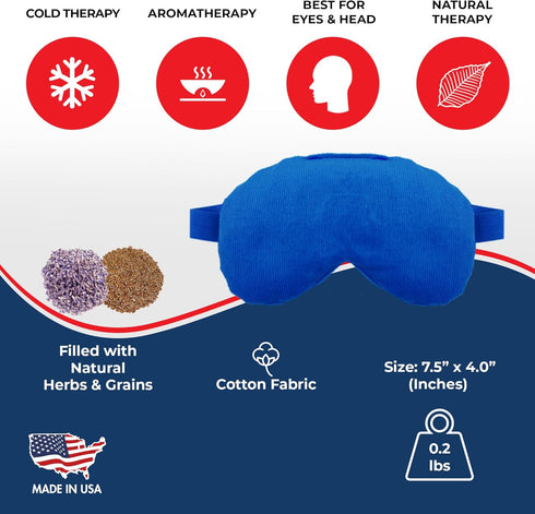 Lavender Weighted Eye Mask for Relaxation and Yoga, Cold Therapy Eye Mask, Blue