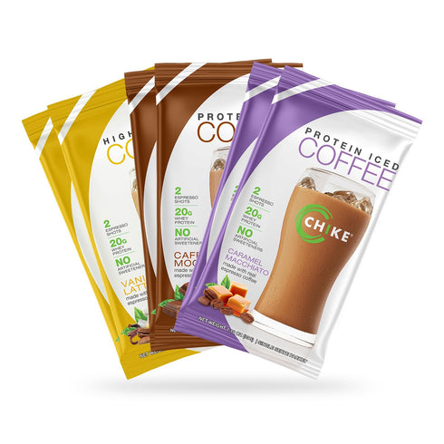 Chike High Protein Iced Coffee Sampler Pack - Naturally Sweetened, 20 G Protein, 2 Shots Espresso, Non-GMO, Keto