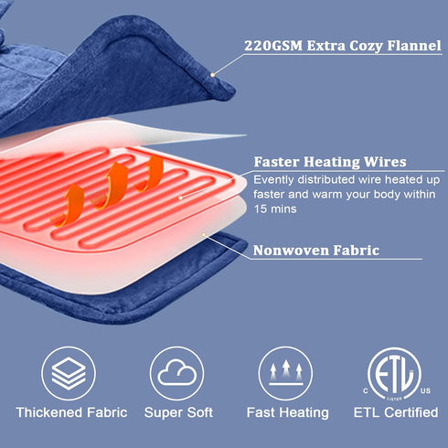 CAROMIO Weighted Heating Pad for Neck and Shoulders, Large Electric Fast Heating Pad for Pain Relief