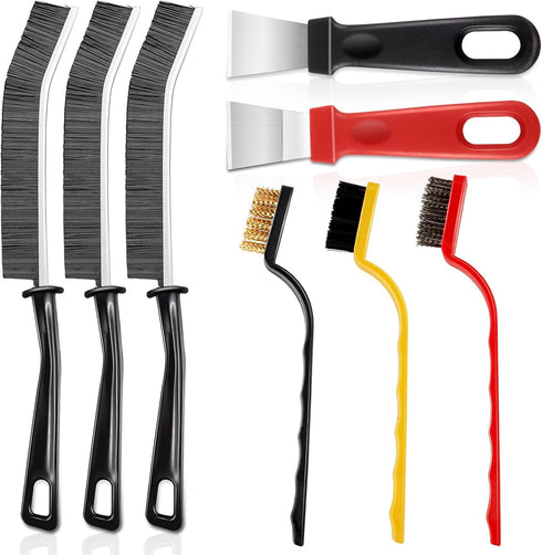 MixS Live 8Pcs Hard Bristle Crevice Cleaning Brush Set,Heavy Duty Grout Brush Kit, Deep
