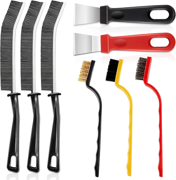 MixS Live 8Pcs Hard Bristle Crevice Cleaning Brush Set,Heavy Duty Grout Brush Kit, Deep