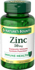 Nature's Bounty Zinc 50mg, Immune Support & Antioxidant Supplement, Promotes Skin Health, 250 Caplets
