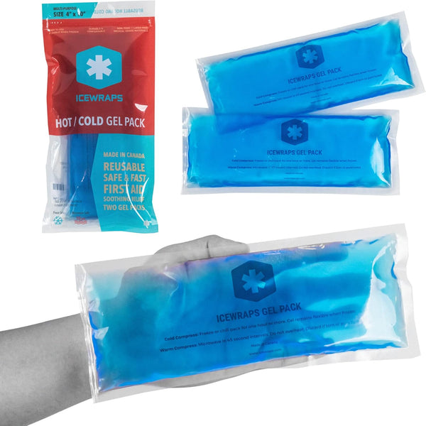 ICEWRAPS Reusable Perineal Ice Packs, 4"x10", Cooling Postpartum Ice Pack Pads, Pack of 2, Blue