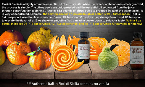 Premium Authentic Fiori di Sicilia - 100% Essential Oil of Citrus Fruits 1 oz, Product of Italy