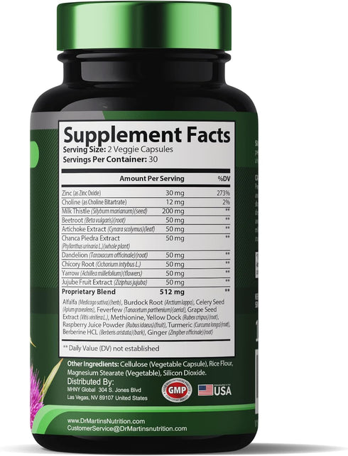 Liver Cleanse Detox & Repair Formula Supplement, Enhanced Liver & Gut Health, 21 Ingredients, Antioxidant