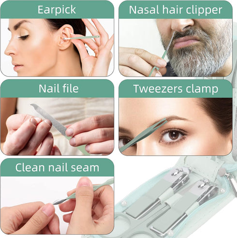Professional Nail Clipper Pedicure Set | 12 Pieces Manicure Kit with Luxurious Travel Case, Gifts for Men and Women