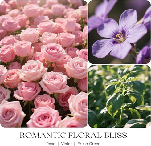 Romantic Pink Rose Scented Candles - Non-Toxic Soy Wax Gifts