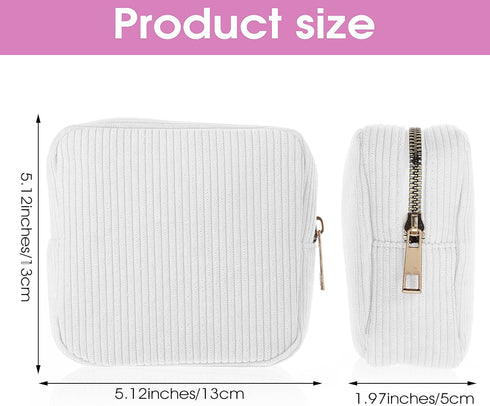 Xinjoduz 1 PCS Menstrual Bags for Teen Girls, Mini Corduroy Travel Period Bag for Sanitary Napkin Storage Portable