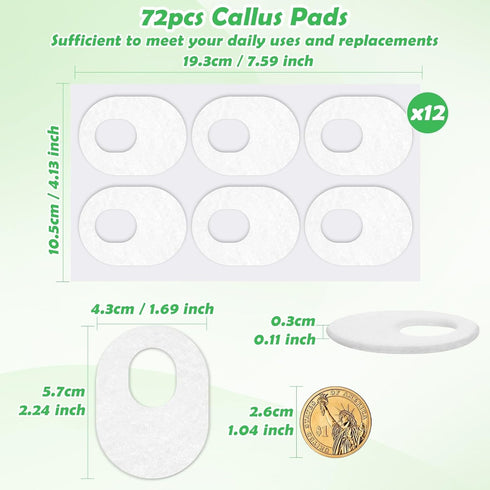 Shynek Callus Pads for Feet, 72 Pcs Soft Felt Self Adhesive Cushions for Men and Women, Pain Relief for Corns,