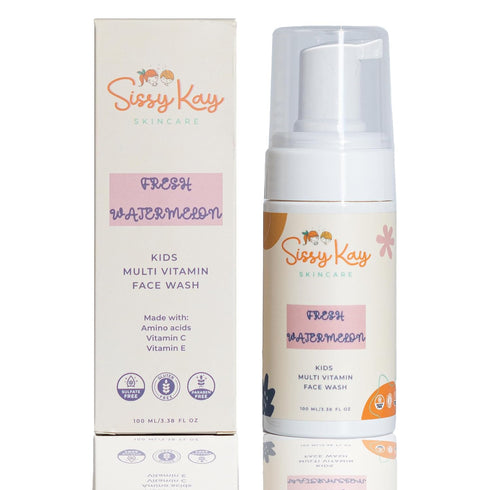 Kids Face Wash: Foaming Gentle Skin Care Cleanser with Vitamin C & E for Girls and Boys - Tear Free Watermelon 100 ml