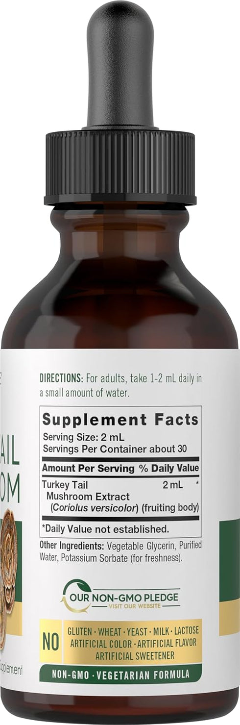 Carlyle Turkey Tail Mushroom Liquid Extract | 2 FL Oz | Vegetarian Tincture | Non-GMO, Gluten Free