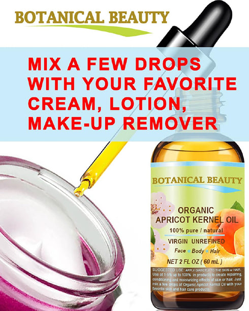 ORGANIC APRICOT KERNEL OIL 100% Pure Virgin Unrefined Cold Pressed Carrier Oil 2 oz-60 ml for Face Hair Body Skin