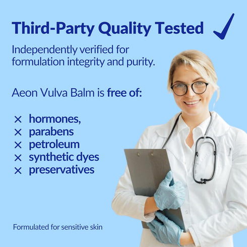 ON Ae Vulva Balm Organic External Vulvar Moisturizer for Daily Comfort & Dry, Sensitive Skin Organic Argan & Cocut