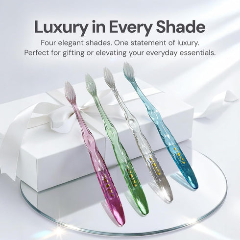 Silver Soft/Medium Bristle Manual Toothbrush with Travel Case