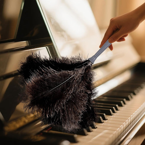 Keyboard,Home,Car,Office(17Inch,2Pack) Feather Duster-Genuine Ostrich Feathers,Anti-Static,Reusable Eco-Friendly