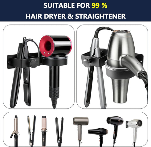 Orepzinc Hair Straightener Holder Wall, Thickened Blow Dryer Holder Wall Mounted Stainless Steel Hairdryer Holder