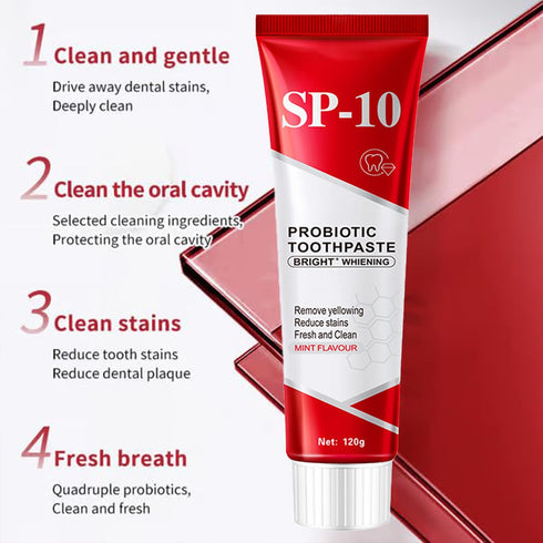 Hannahcos SP-10 SP-10 4.23oz Probiotic Toothpaste, Probiotic Toothpaste Whitening, Fresh Breath, Deep Cleaning Care