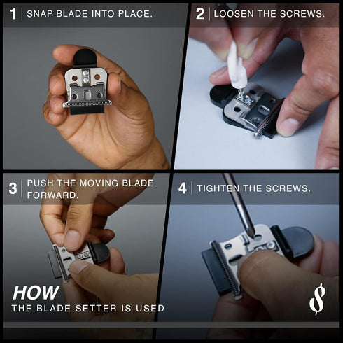 The Rich Barber On The Money 10-Second Blade Setter - Zero Gap Tool for Razor, Barber Blade Alignment