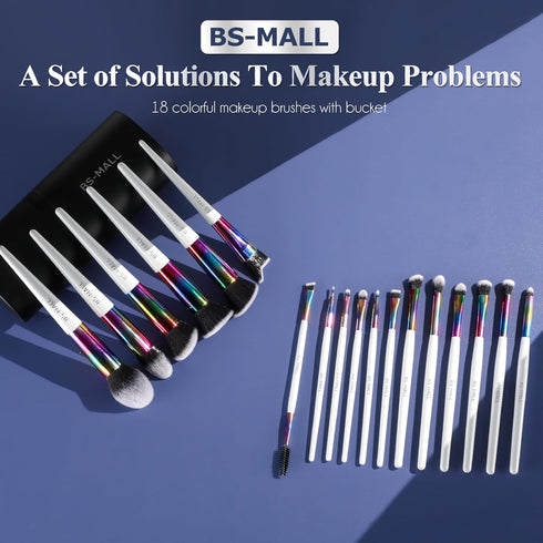 BS-MALL Makeup Brushes Kit - Premium Synthetic Makeup Tools Set with 18 Pcs for Foundation, Contour, and Lip