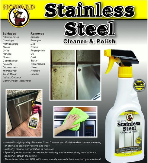 Howard Products Stainless Steel Cleaner & Polisher for Appliances