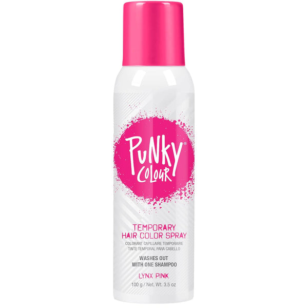 Punky Temporary Hair Color Spray, Lynx Pink, Fast-Drying, Non-Sticky, Travel Size Hair Dye, 3.5 oz