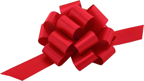 Red Decorative Gift Pull Bows, 5" Wide, Set of 10 for 4th of July, Birthday, Christmas