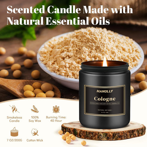 Set, 6 Pack 42 oz Mens Scented Candle Gift Candles for Men,Gifts for Father, Soy Candles for Home Scented, Long Lasting