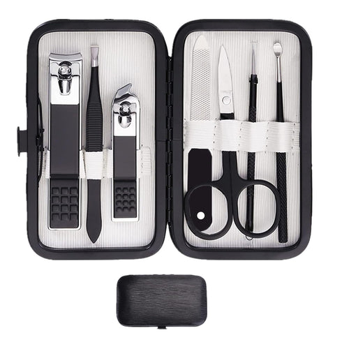 Nail Clipper Set, Portable Manicure Kit for Men with Travel Case, Toe and Finger Nail Clippers