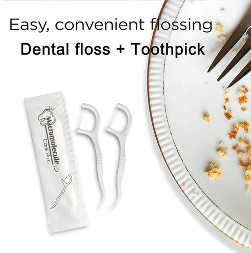 Dental Floss Picks Individually Wrapped, Travel Dental Floss, Unflavored Flossers, Disposable (600 Count)