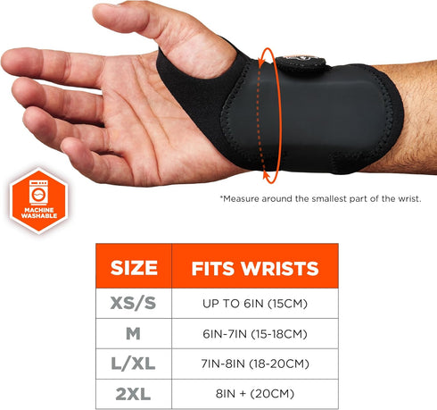 Ergodyne ProFlex 4020 X-Small/Small Left Wrist Support, Black