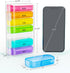 ZIKEE 7 Packs Extra Large Pill Organizer, Portable 7 Day Pill Box for Pocket, Weekly Pill Case with Dual-Protection