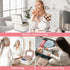 Large Makeup Bag with Mirror, Double Layer Travel Organizer Case, Large Capacity with Brush Slot Divider