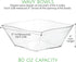 PLASTICPRO Disposable Elegant Wave Design Square Plastic Clear Serving Bowls Large Size, Heavy Duty, for Party's Snack or Salad Bowl, Pack of 4 by PLASTICPRO