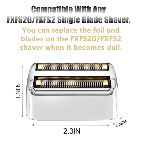 Metal Cutters and Shaver Replacement Foil, Compatible with BaBylissPRO Double FXFS2/FXFS2G, 1 Pack, Silver