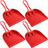 4 Pack Heavy Duty Metal Dust Pans 12 Inch, Large Handheld Dustpans for Household & Commercial Cleaning (Red)
