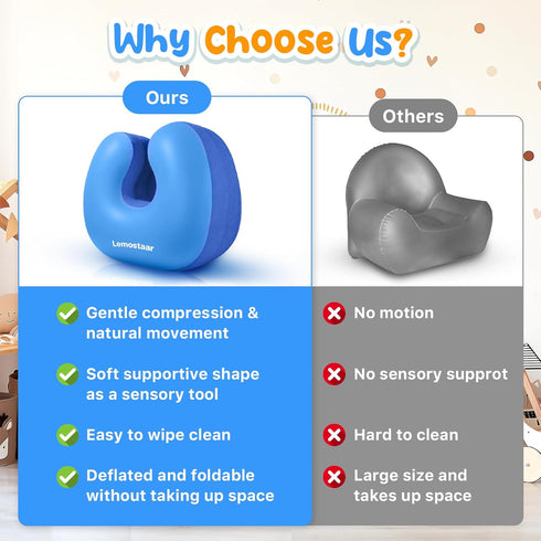 Inflatable Sensory Chair for Kids Toddlers, Soft Squeeze Seat for Kids with Autism & ADHD, Compression Rocking Chair