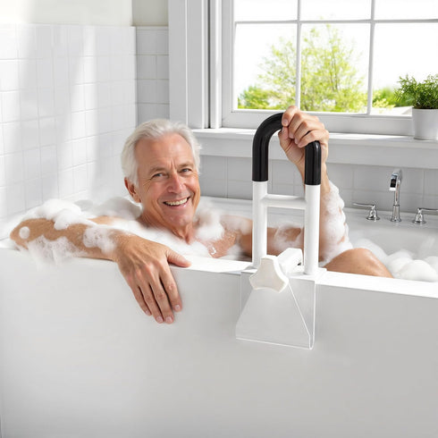 songsoso 3.1 6.7 Inch 300 lbs Bathtub Safety Rail, Bathtub Handle Grab Bar with Non-Slip Grip for Seniors, Elderly