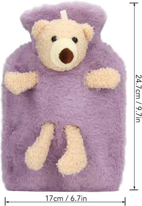 SASKATE 1000ml Hot Water Bottle with Cute Stuffed Animal Cover, Multifunctional Capacity Wide Mouth Warm Water Bag