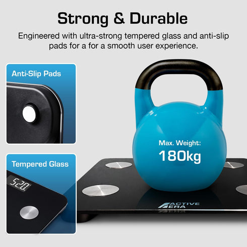 Active Era Digital Bathroom Bluetooth Scales, Weight and Body Fat Scale - Fit Track Scale Calculates BMI, Body Fat