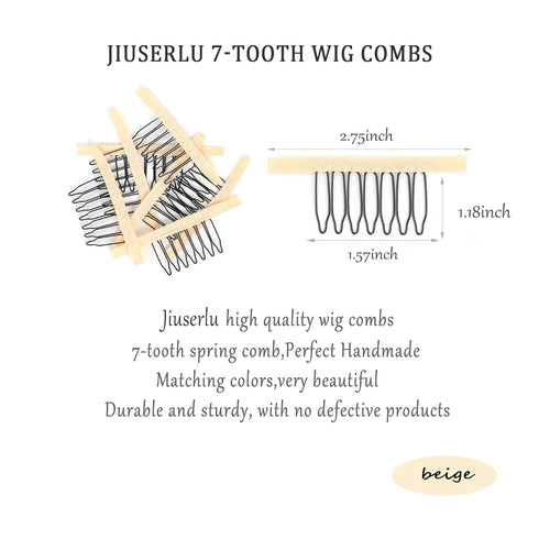 20 Pieces Wig Combs Wig Clips Wig Combs to Secure Wig 7-teeth Wig Accessories Tools For Making Wig Caps Wig Comb (Beige,20 Pcs))