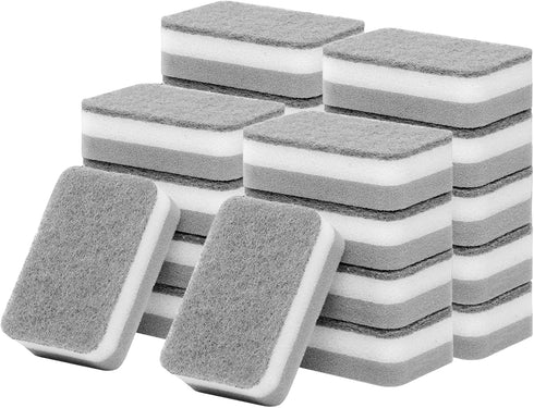 Individually Wrapped Kitchen Dishwashing Sponges Bulk, Non Scratch Scouring Pad, Odor-Free Cleaning Sponge (24 Pack)