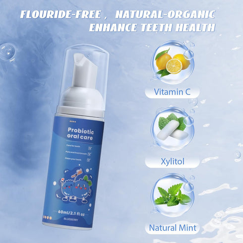 Fluoride Free Foam Kids Toothpaste, ELOTAME Natural Teeth Clean and Whitening, Organic Travel Toothpaste