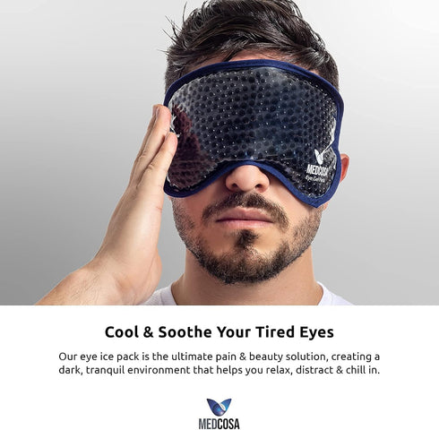 Medcosa Eye Ice Pack | Cool & Soothe Tired Eyes with Cold Gel Mask | Pain Relief for Puffy Eyes, Aiding Migraines