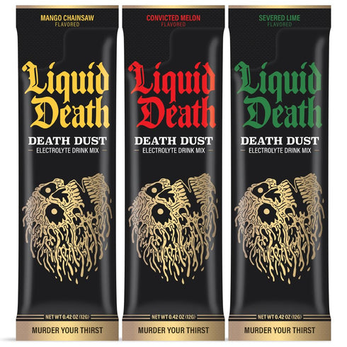 Liquid Death Electrolyte Death Dust - Hydration Powder Packets - 12-Stick Variety Pack with 3 Flavors